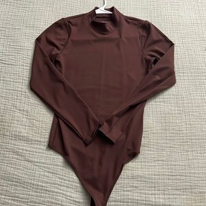 Abercrombie seamless brown high neck bodysuit
